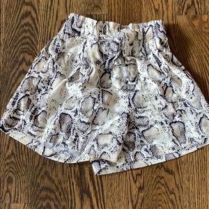 snake print shorts with tie in the front